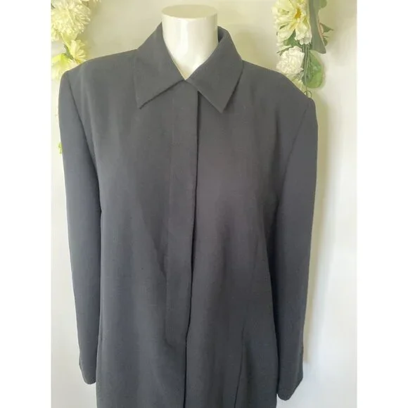 Worthington Womens Black Mid Length Blazer Jacket Plus 16W Office Work Career - Picture 7 of 16